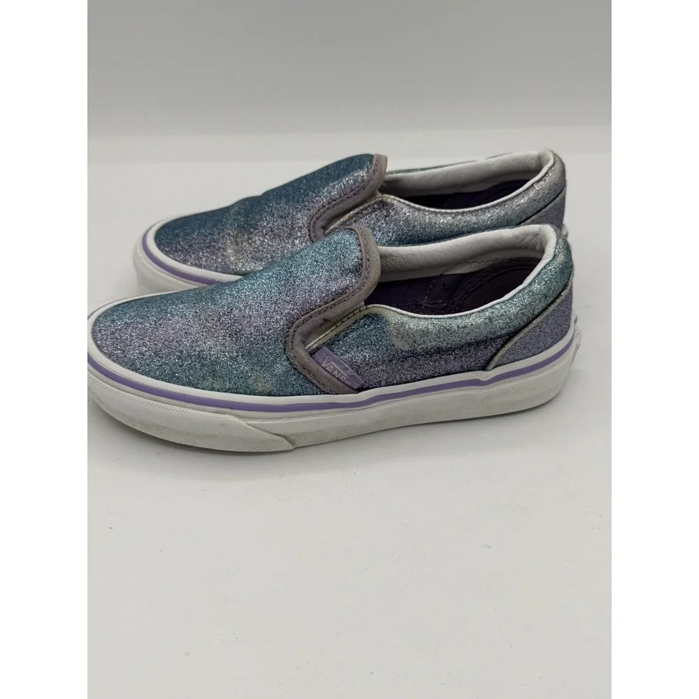 Vans Kids Classic Slip On Ombré Glitter Color way Sparkle Blue/ Purple Size 13